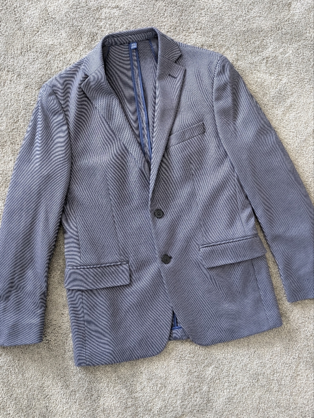 Slim Fit Textured Two-Button Blazer